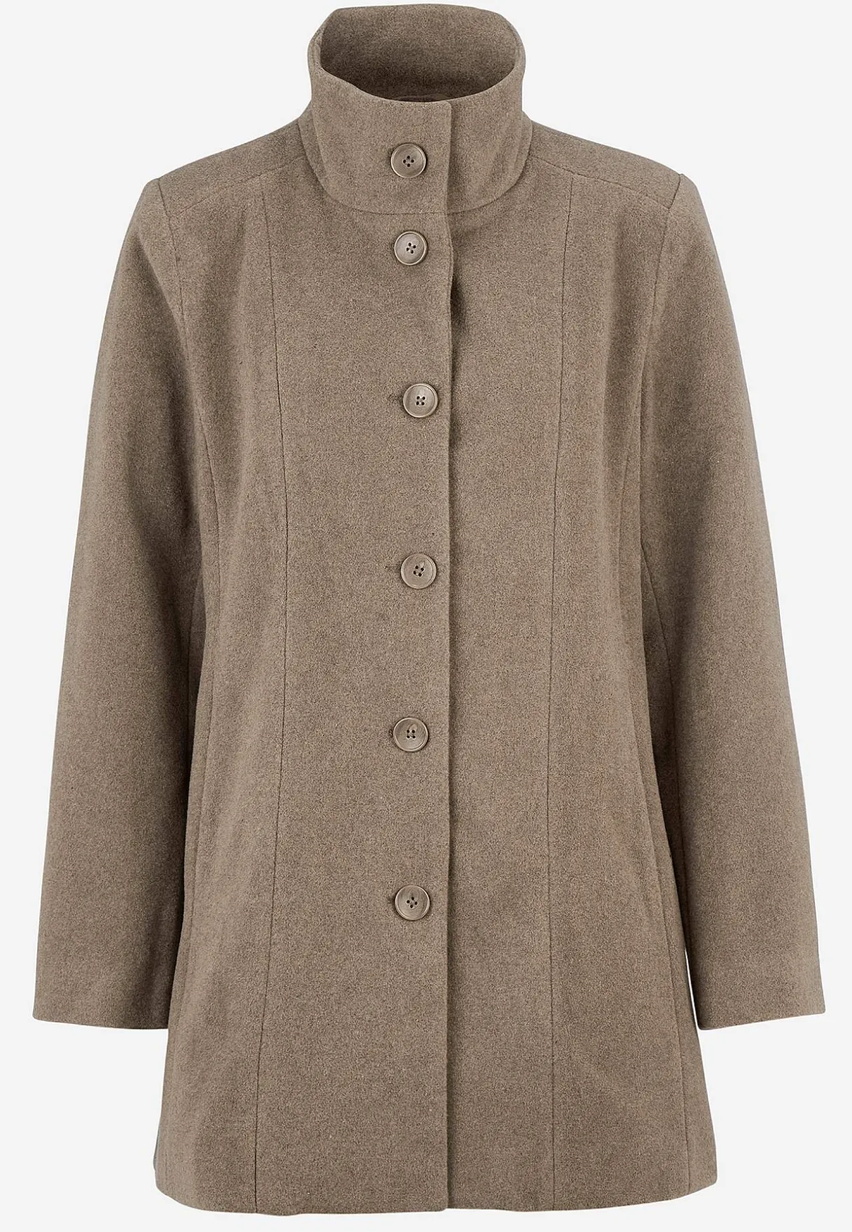 Frakke med opretstående krave