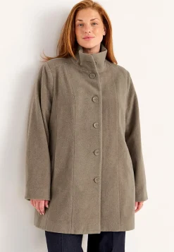 Frakke med opretstående krave