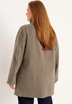 Frakke med opretstående krave