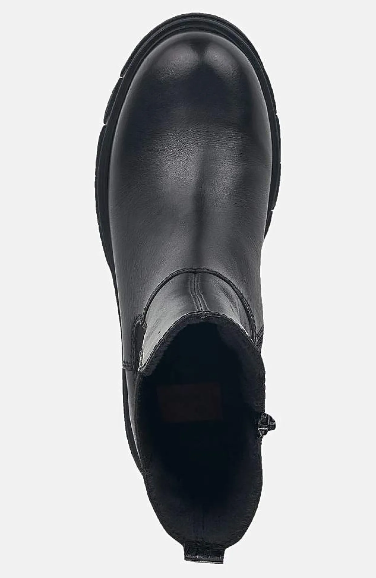 Høj skindstøvle med lynlås