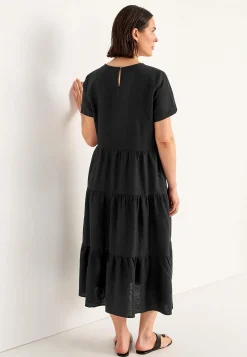 Hørkjole med volanter | Cellbes