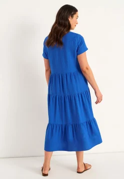 Hørkjole med volanter | Cellbes