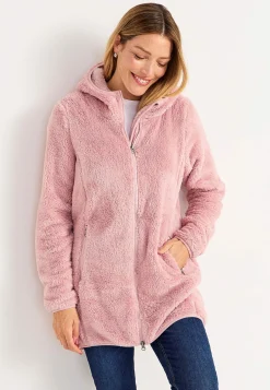 Hyggelig fleecejakke med hætte