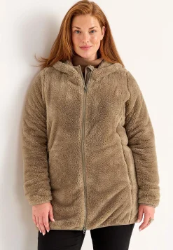 Hyggelig fleecejakke med hætte