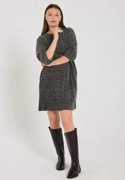 Jacquardvævet kjole med lommer