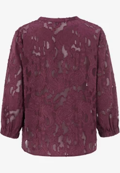 Jacquardvævet, næsten gennemsigtig bluse | Cellbes