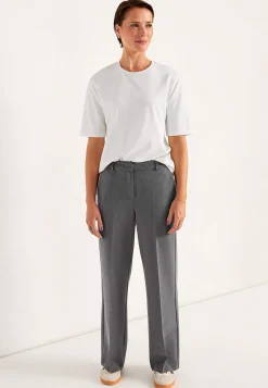 Jakkesætsbukser med pressefold Pia