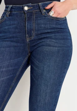 Jeans i denim med superstræk Ella