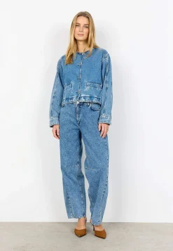 Jeansjakke med afrundet halsudskæring