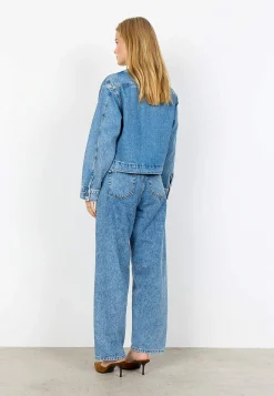 Jeansjakke med afrundet halsudskæring