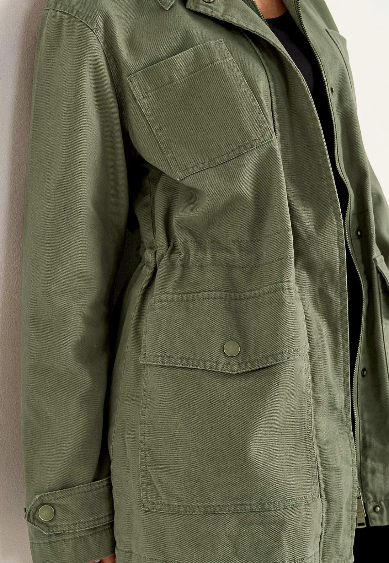 Jeansjakke med lynlås