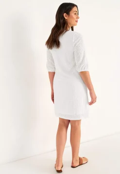 Jerseykjole med hulbroderi