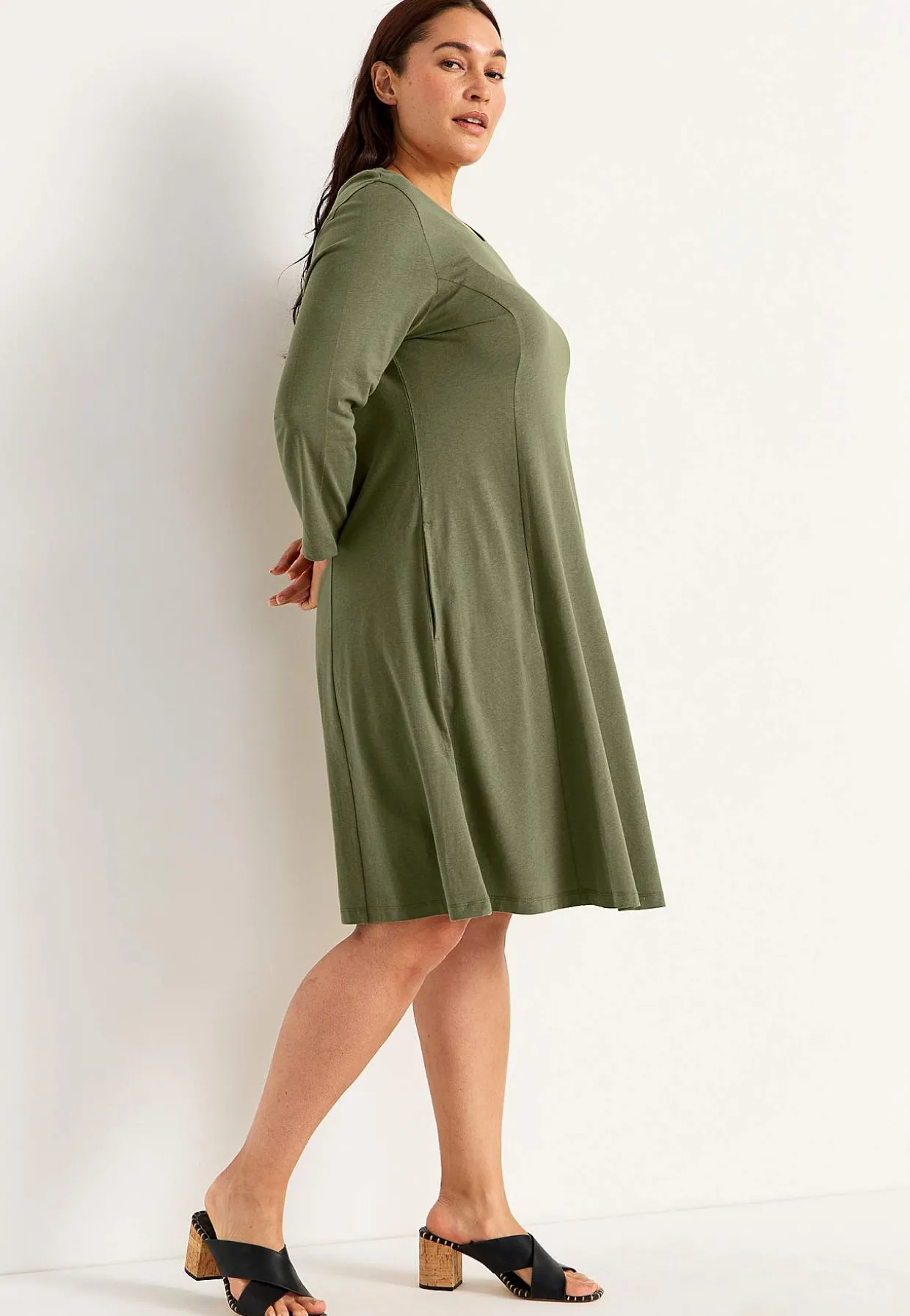 Jerseykjole med lommer