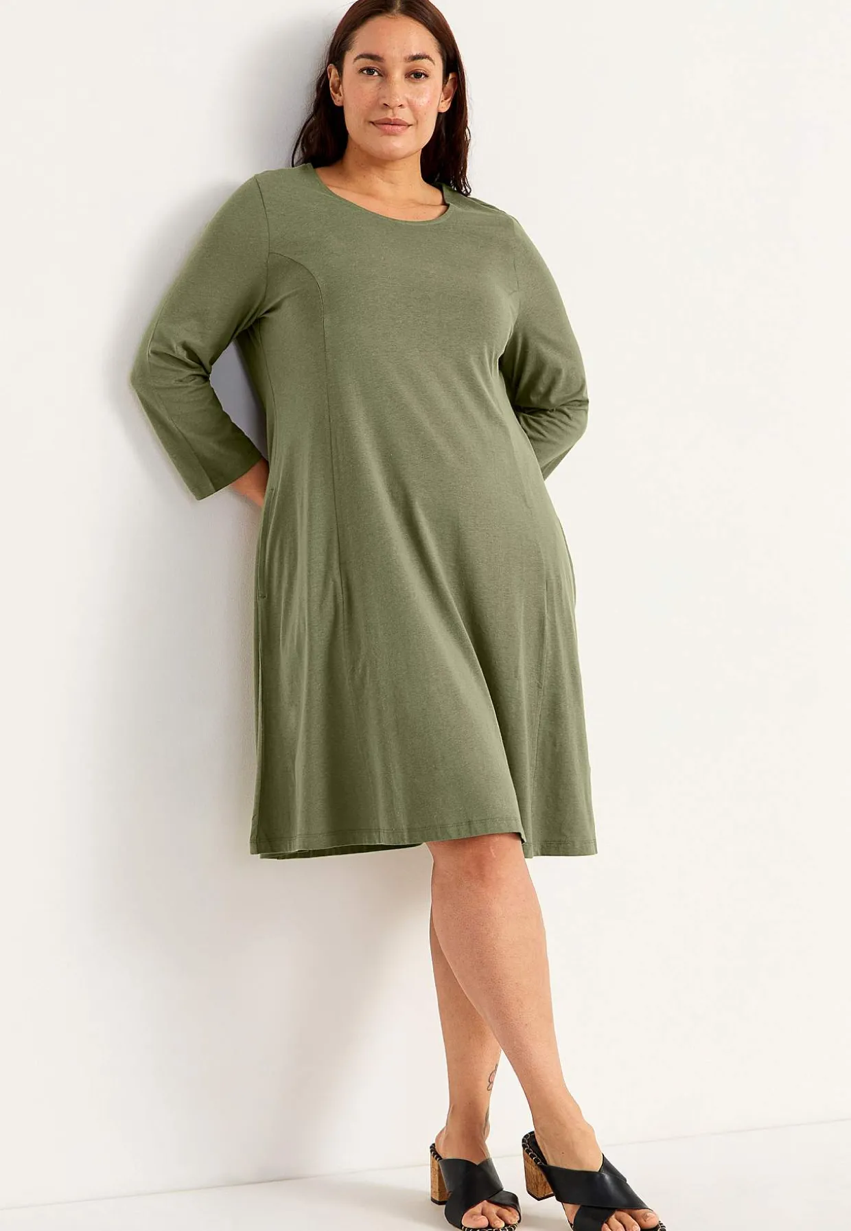 Jerseykjole med lommer