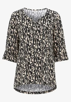 Jerseytop med 3/4 lange ærmer