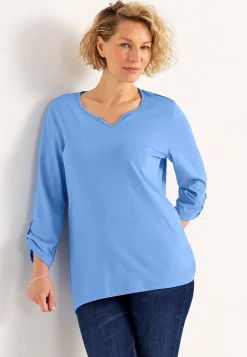 Jerseytop med 3/4 lange ærmer