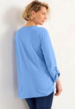 Jerseytop med 3/4 lange ærmer