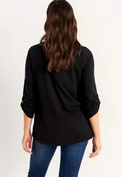 Jerseytop med 3/4 lange ærmer