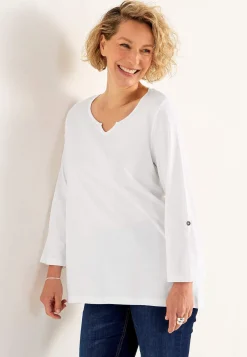 Jerseytop med 3/4 lange ærmer