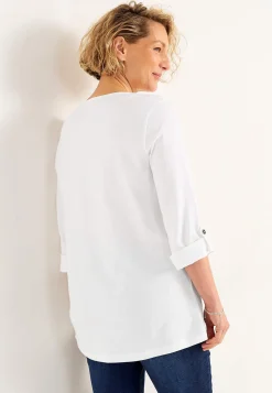 Jerseytop med 3/4 lange ærmer