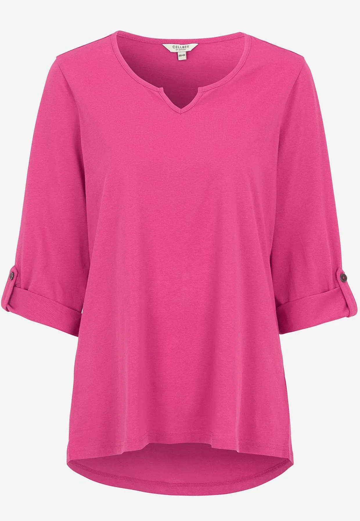 Jerseytop med 3/4 lange ærmer