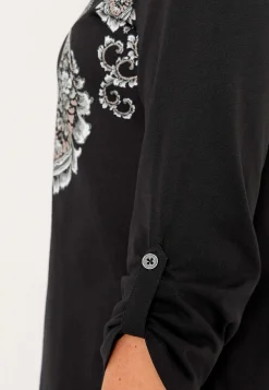 Jerseytop med 3/4 lange ærmer