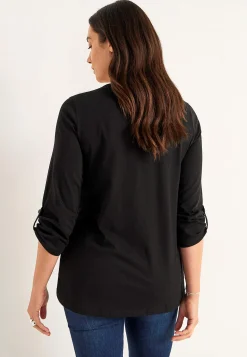 Jerseytop med 3/4 lange ærmer