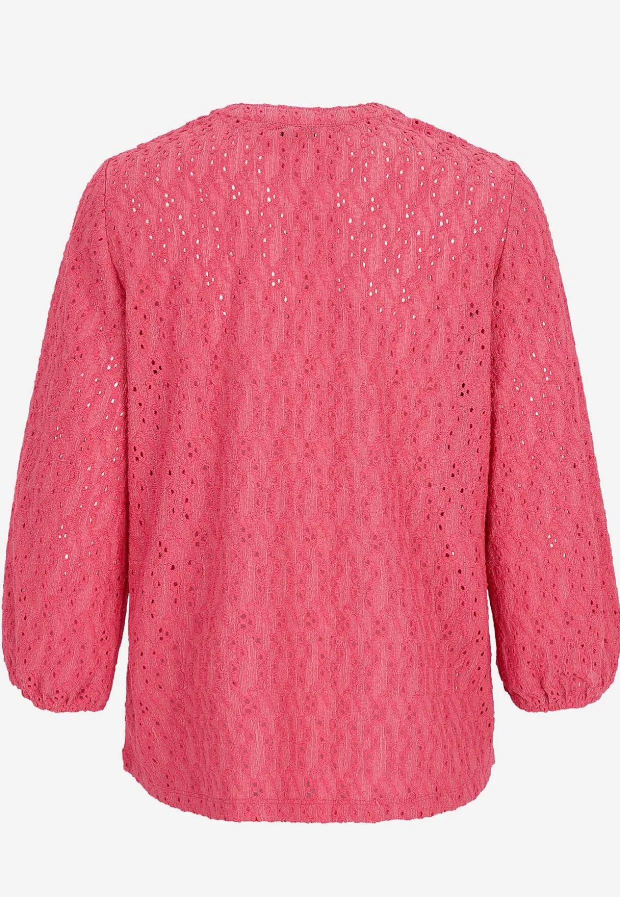 Jerseytop med broderet hulmønster