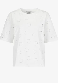 Jerseytop med broderet hulmønster | Cellbes