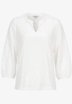 Jerseytop med broderet hulmønster | Cellbes