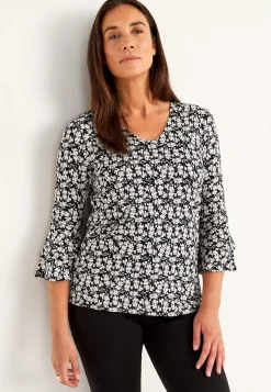 Jerseytop med flagrende ærmer