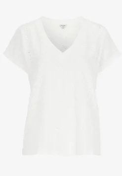 Jerseytop med hulbroderi