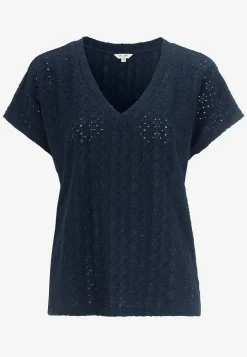 Jerseytop med hulbroderi