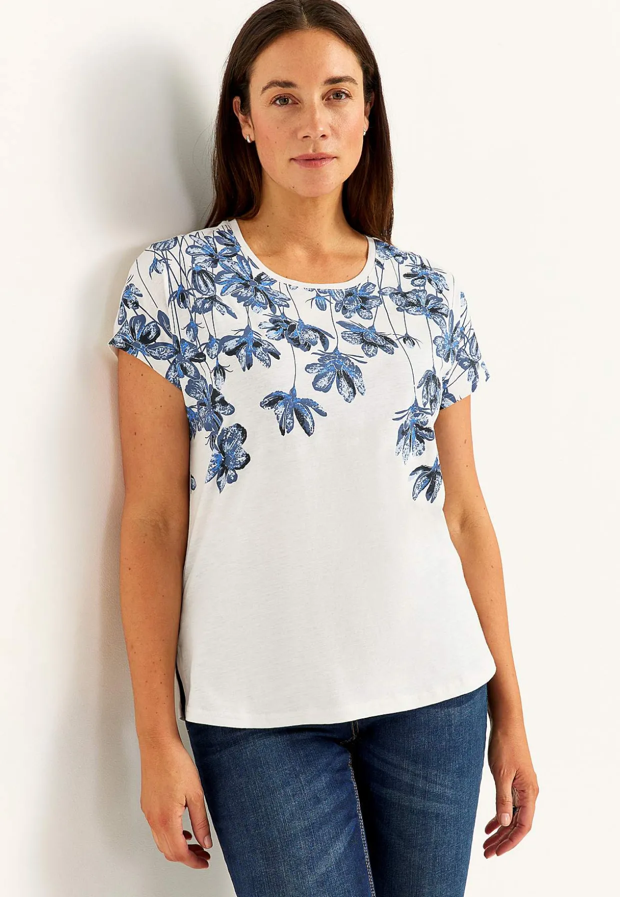 Jerseytop med korte ærmer