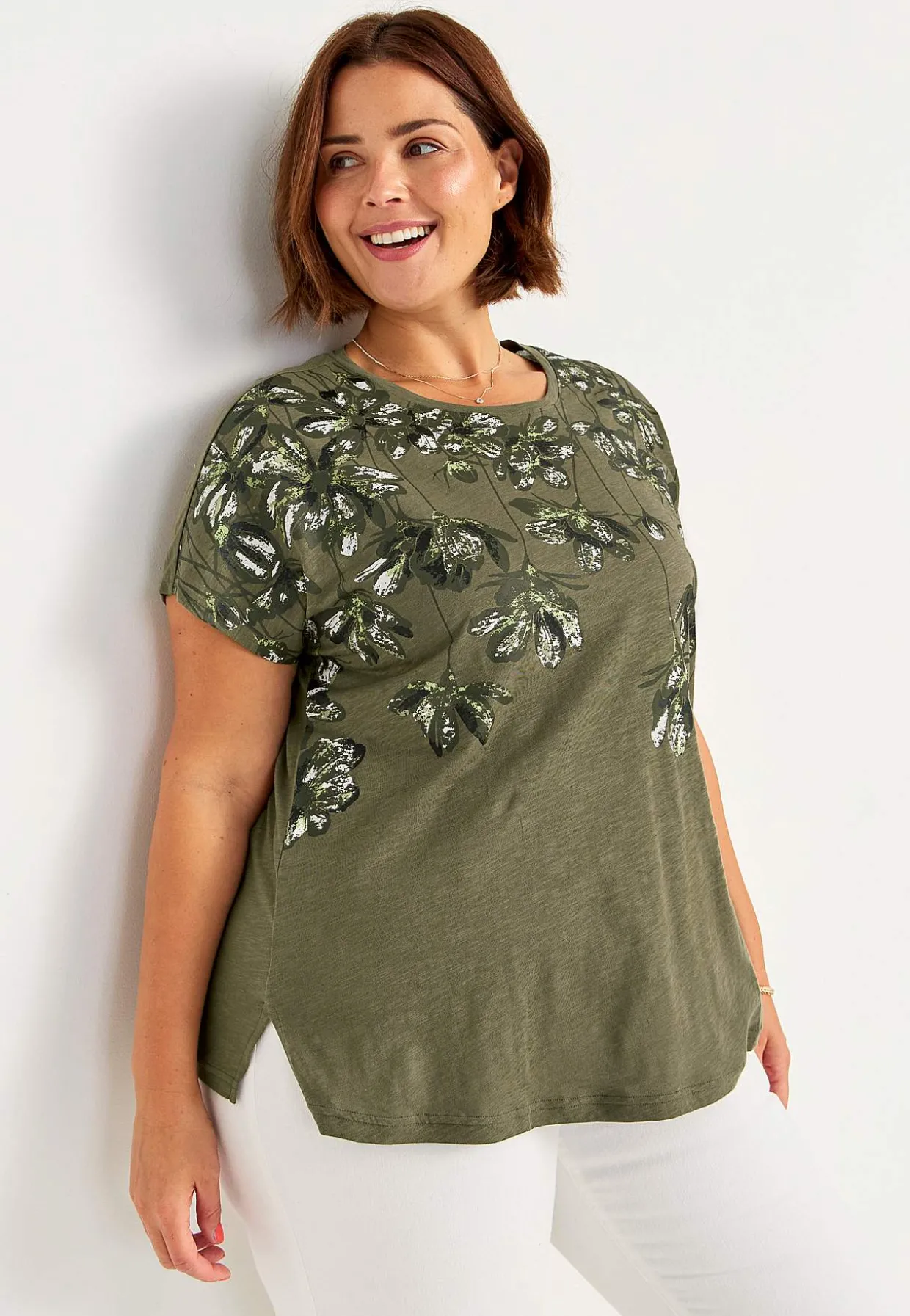 Jerseytop med korte ærmer