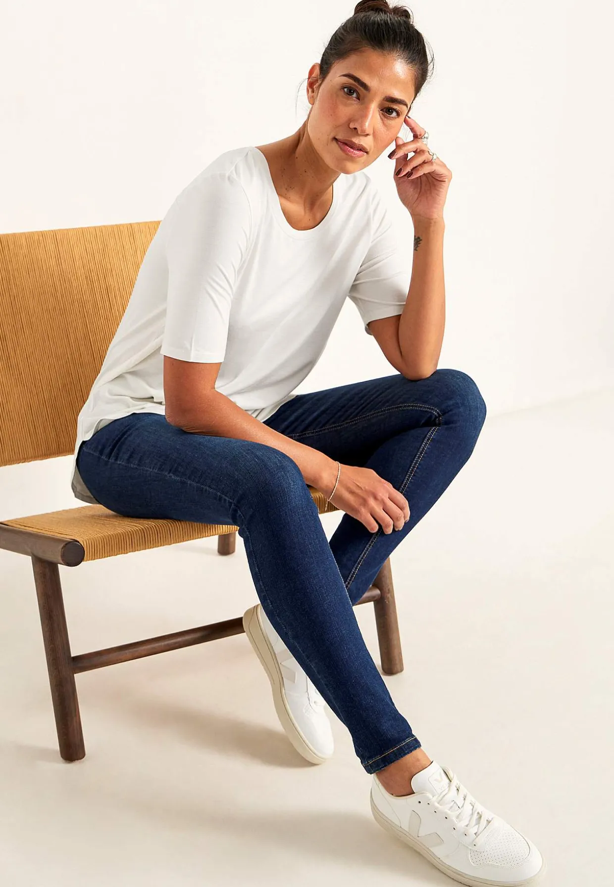 Jerseytop med korte ærmer