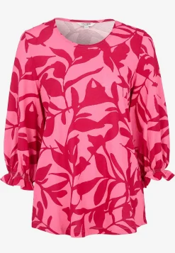 Jerseytop med smockdetalje