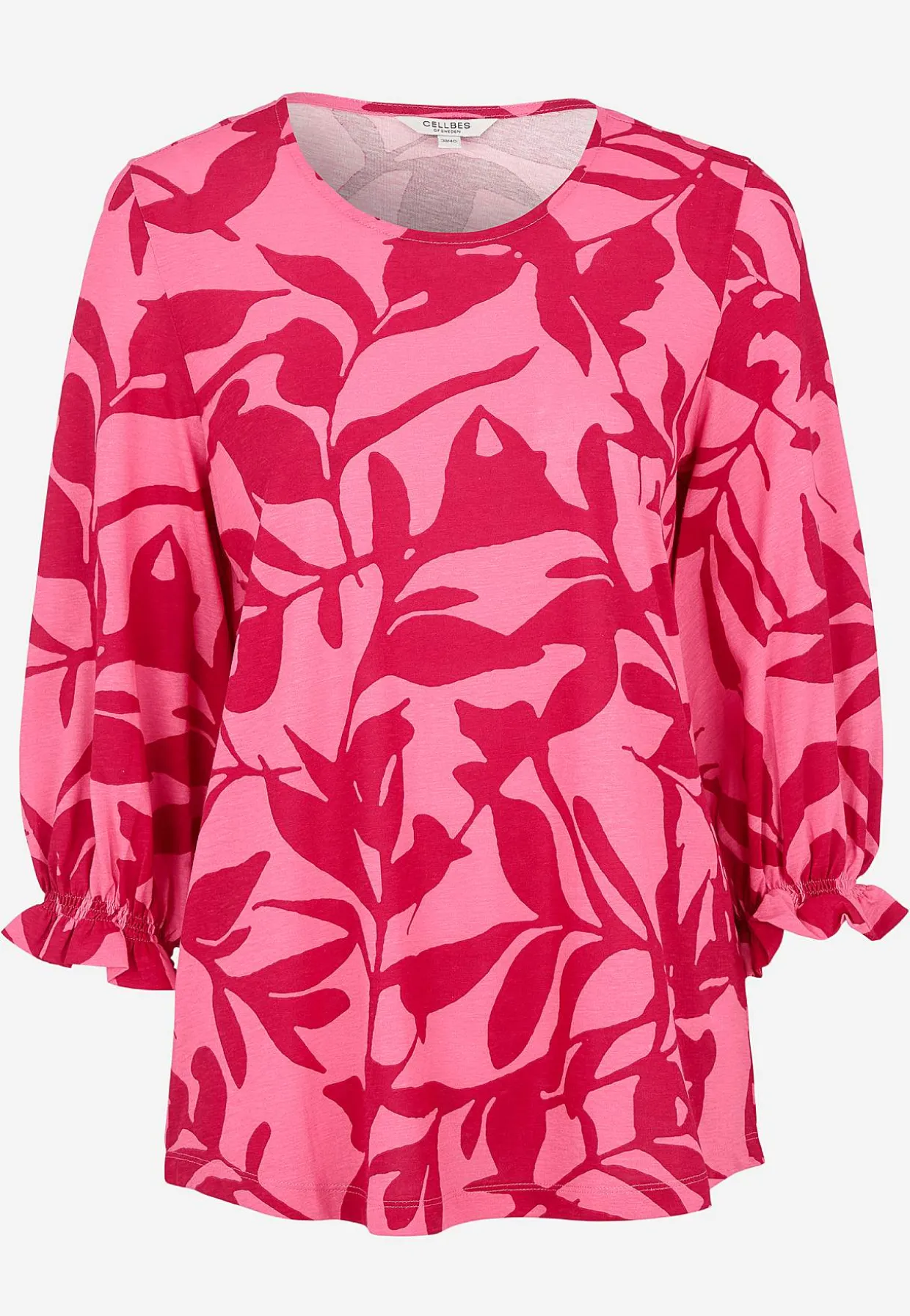 Jerseytop med smockdetalje