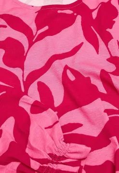 Jerseytop med smockdetalje