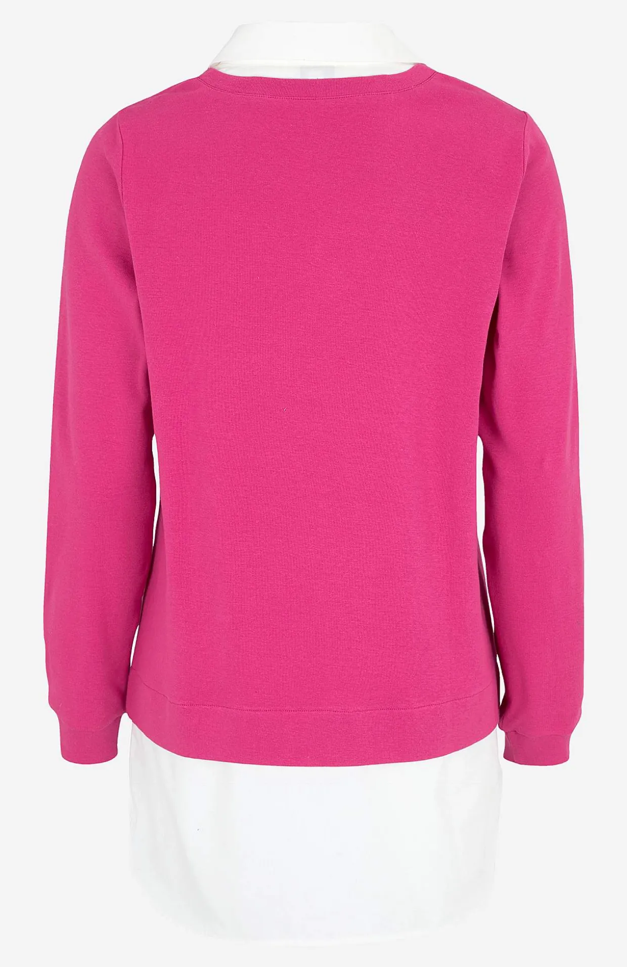 Jerseytop med syet skjorte krave