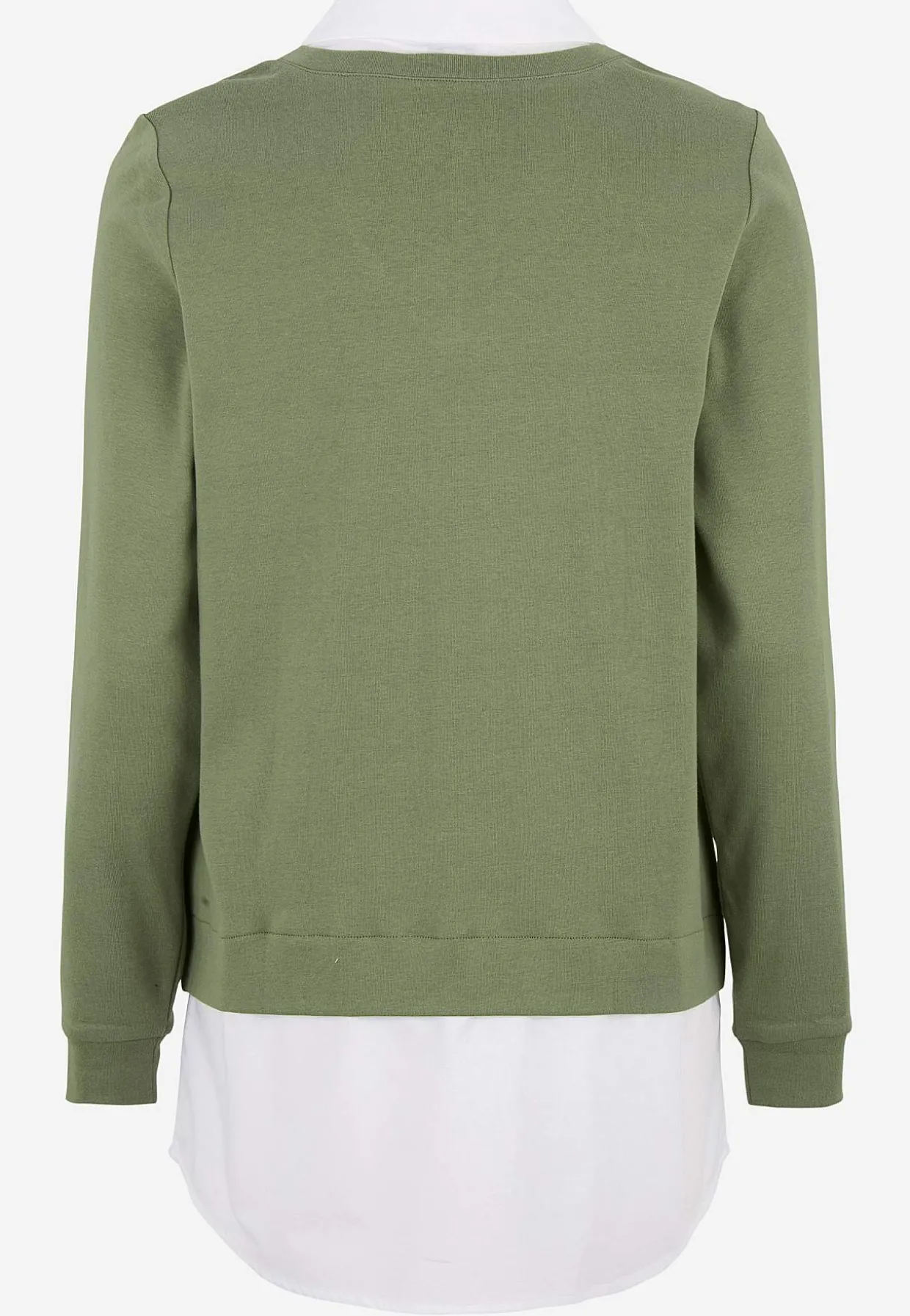 Jerseytop med syet skjorte krave