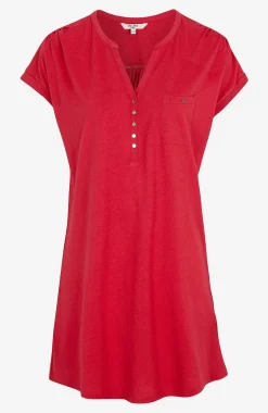 Jerseytunika i modalmiks med metalknapper