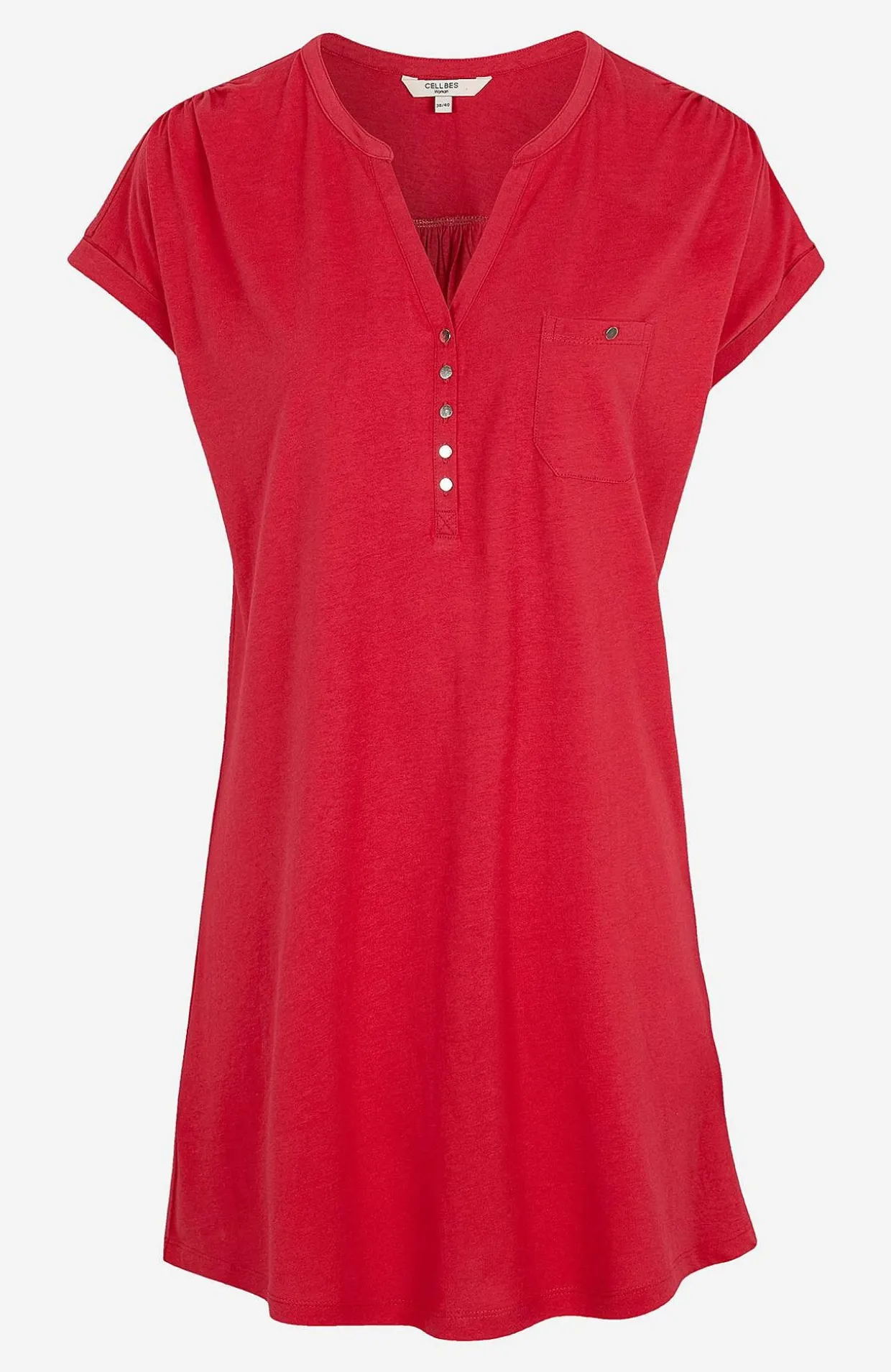 Jerseytunika i modalmiks med metalknapper