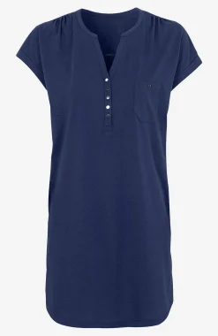 Jerseytunika i modalmiks med metalknapper