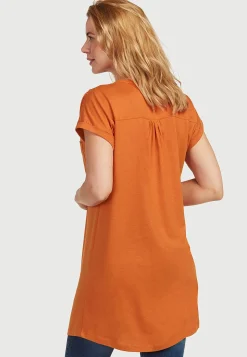 Jerseytunika i modalmiks med metalknapper