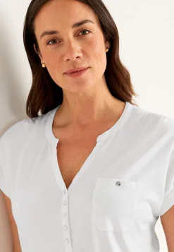 Jerseytunika i modalmiks med metalknapper