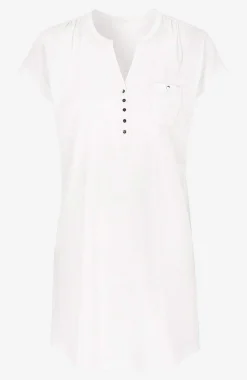 Jerseytunika i modalmiks med metalknapper