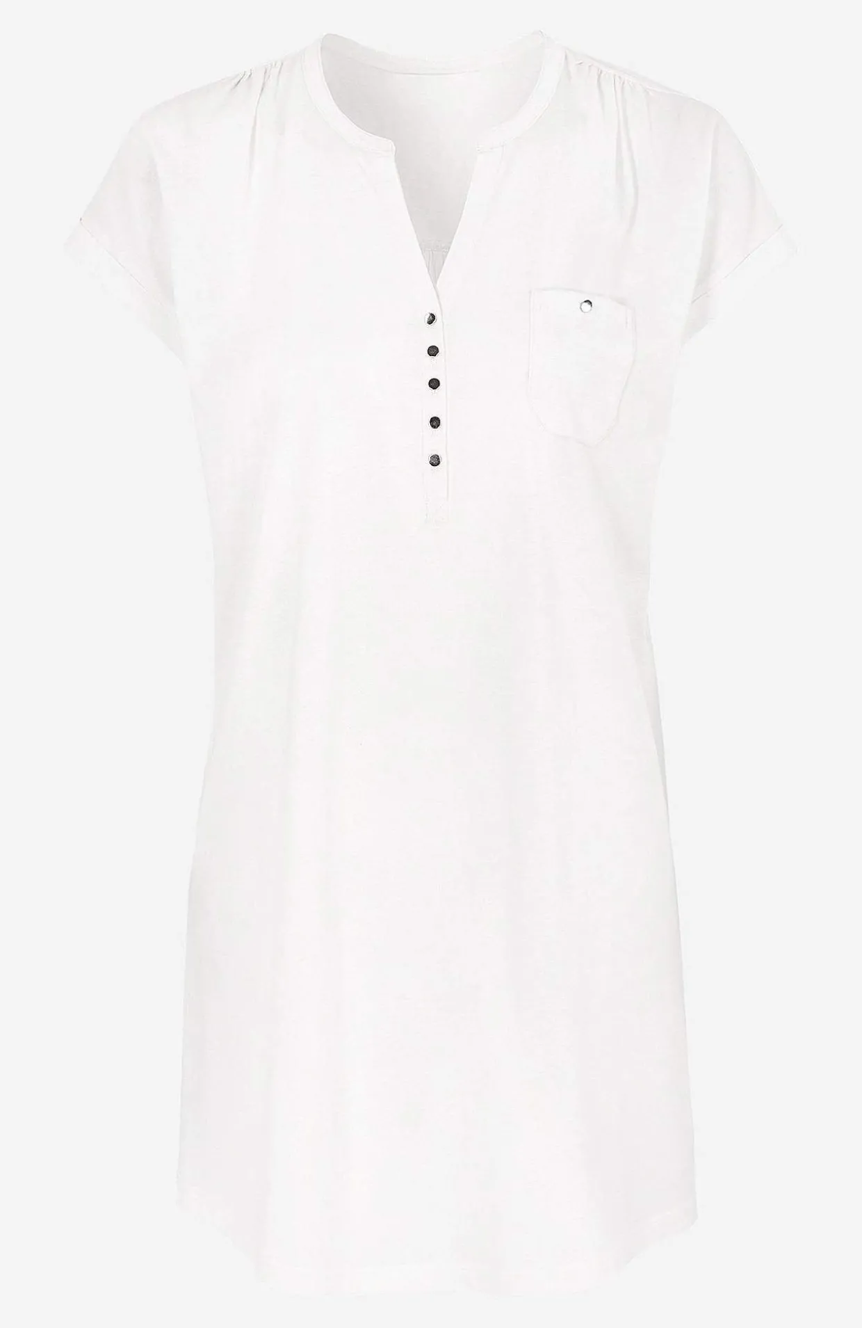 Jerseytunika i modalmiks med metalknapper