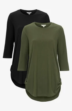 Jerseytunika med 3/4 ærme Alexia 2-pack | Cellbes