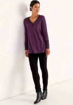 Jerseytunika med blondedetaljer | Cellbes